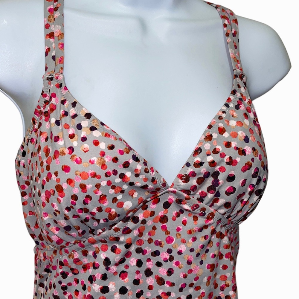 Garnet Hill Colorful Tankini Swim Top 12 -Confetti Themed